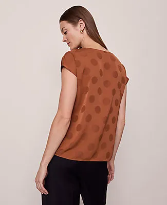 Ann Taylor Dotted Cowl Neck Top sold by Ann Taylor product image thumbnail 2