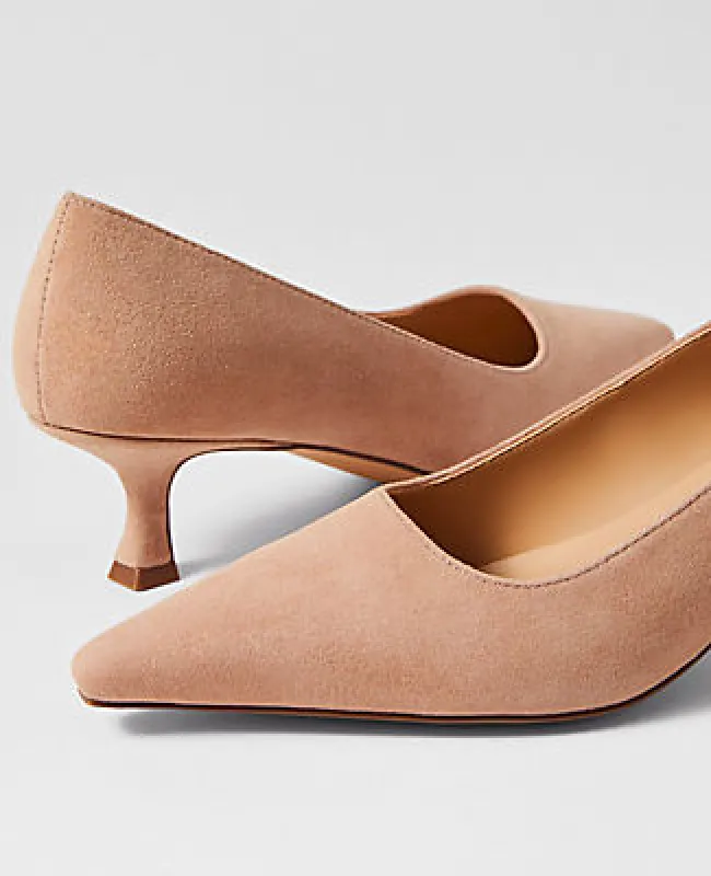 Ann Taylor Suede Nip Toe Kitten Heel Pumps sold by Ann Taylor