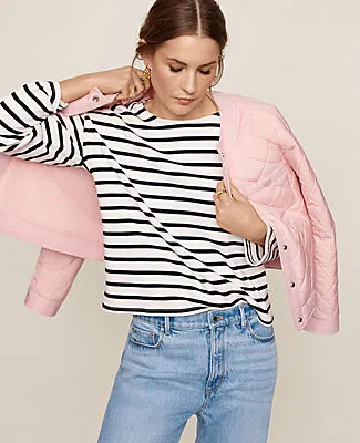 Ann Taylor Petite Weekend Collection Stripe Relaxed Long Sleeve Top sold by Ann Taylor