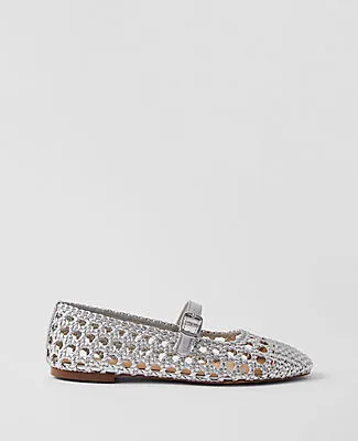 Ann Taylor Metallic Woven Mary Jane Ballet Flats sold by Ann Taylor
