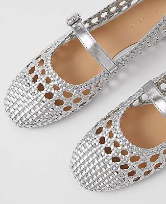 Ann Taylor Metallic Woven Mary Jane Ballet Flats sold by Ann Taylor product image thumbnail 2