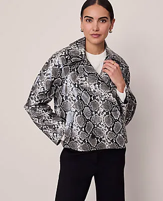 Ann Taylor Petite Snake Print Belted Trench Coat sold by Ann Taylor product image thumbnail 4