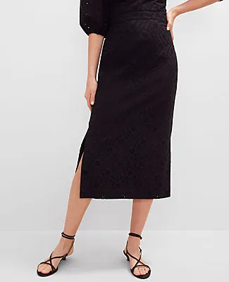 Ann Taylor Eyelet Clean Midi Skirt sold by Ann Taylor product image thumbnail 2