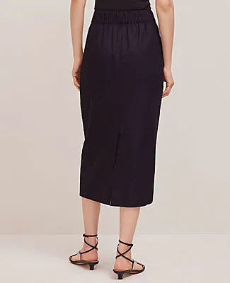 Ann Taylor Linen Blend Clean Midi Skirt sold by Ann Taylor product image thumbnail 3
