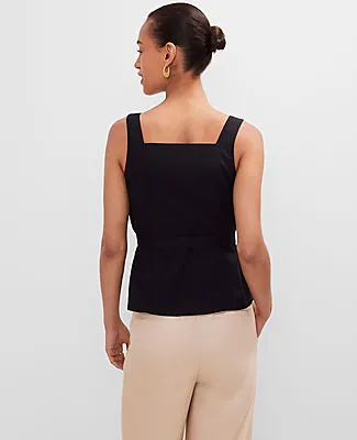 Ann Taylor Linen Blend Button Tie Waist Top sold by Ann Taylor product image thumbnail 2