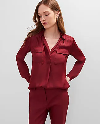 Ann Taylor Petite Soft Drapey Camp Shirt sold by Ann Taylor product image thumbnail 3