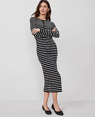 Ann Taylor Weekend Collection Striped Henley Knit Column Dress sold by Ann Taylor product image thumbnail 2