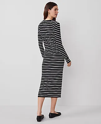 Ann Taylor Weekend Collection Striped Henley Knit Column Dress sold by Ann Taylor product image thumbnail 3