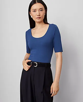 Ann Taylor Scoop Neck Elbow Sleeve Tee sold by Ann Taylor