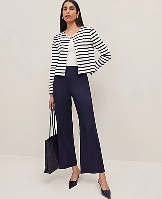 Ann Taylor The Flare Ankle Pant in Linen Blend sold by Ann Taylor