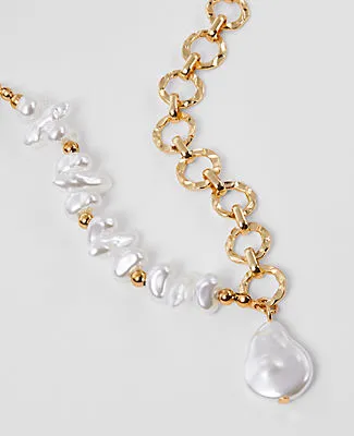 Ann Taylor Mixed Pearl and Chain Necklace sold by Ann Taylor product image thumbnail 2