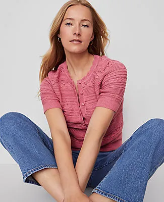 Ann Taylor Petite Weekend Collection Scalloped Henley Sweater sold by Ann Taylor product image thumbnail 3