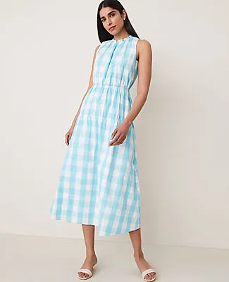 Ann Taylor Plaid Flare Midi Dress sold by Ann Taylor