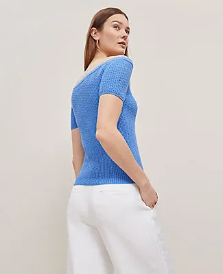 Ann Taylor Textured Off-The-Shoulder Sweater sold by Ann Taylor product image thumbnail 2