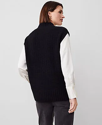 Ann Taylor Cashmere Geo Stitch Vest sold by Ann Taylor product image thumbnail 2