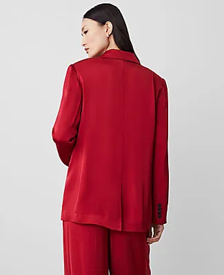 Ann Taylor The Petite Longline Blazer in Satin sold by Ann Taylor product image thumbnail 2