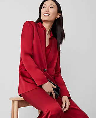 Ann Taylor The Petite Longline Blazer in Satin sold by Ann Taylor product image thumbnail 4