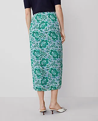Ann Taylor Petite Floral Ruched Midi Skirt sold by Ann Taylor product image thumbnail 4