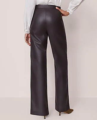Ann Taylor Studio Collection The Petite Straight Pant in Leather sold by Ann Taylor product image thumbnail 4