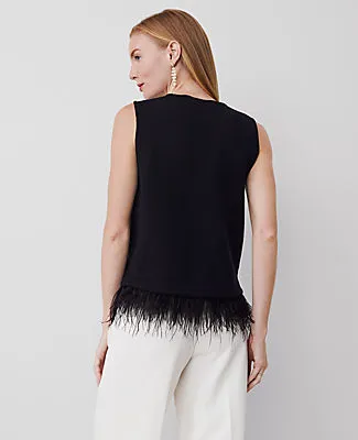 Ann Taylor Petite Feather Embellished Shell Top sold by Ann Taylor product image thumbnail 2