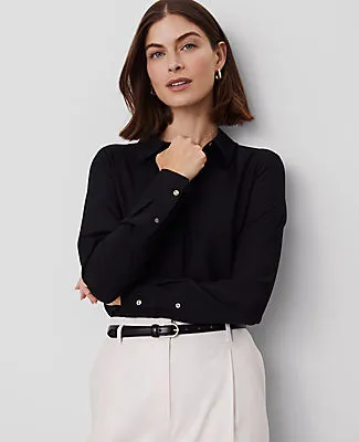 Ann Taylor Petite Satin Essential Shirt sold by Ann Taylor