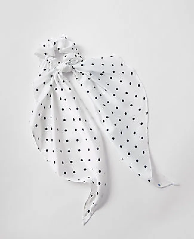 Ann Taylor Dotted Silk Scrunchie sold by Ann Taylor