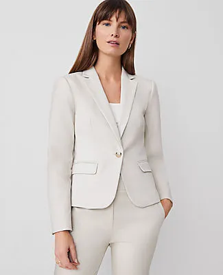 Ann Taylor The One-Button Blazer in Stretch Cotton sold by Ann Taylor