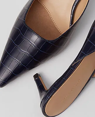 Ann Taylor Embossed Nip Toe Kitten Heel Mule Pumps sold by Ann Taylor product image thumbnail 2