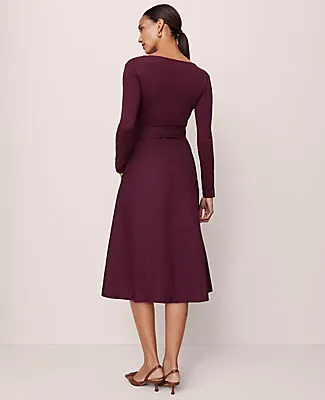 Ann Taylor Mixed Media Flare Midi Dress sold by Ann Taylor product image thumbnail 2