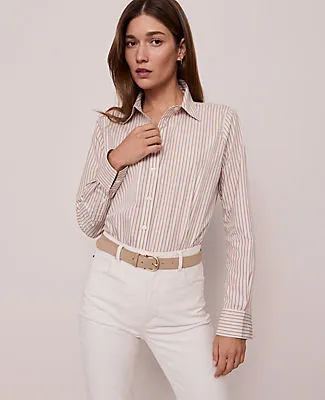 Ann Taylor Weekend Collection Striped Relaxed Perfect Shirt sold by Ann Taylor