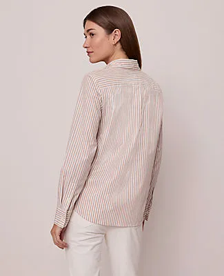 Ann Taylor Weekend Collection Striped Relaxed Perfect Shirt sold by Ann Taylor product image thumbnail 2