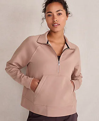 Ann Taylor Haven Well Within Organic Cotton Blend Fleece Half Zip Pullover sold by Ann Taylor