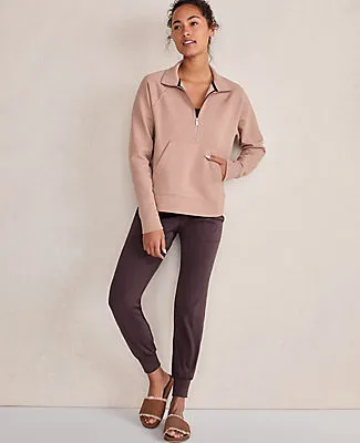 Ann Taylor Haven Well Within Organic Cotton Blend Fleece Half Zip Pullover sold by Ann Taylor product image thumbnail 3