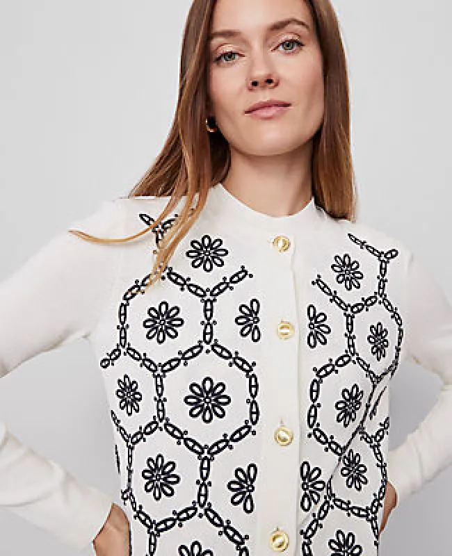 Ann Taylor Petite Floral Embroidered Cardigan sold by Ann Taylor