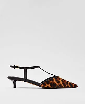 Ann Taylor Haircalf T-Strap Kitten Heel Pumps sold by Ann Taylor