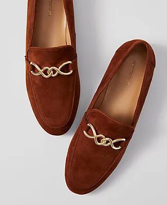 Ann Taylor Hardware Embellished Suede Loafers sold by Ann Taylor product image thumbnail 2