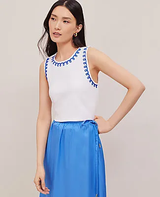 Ann Taylor Petite Stitch Ponte Shell Top sold by Ann Taylor