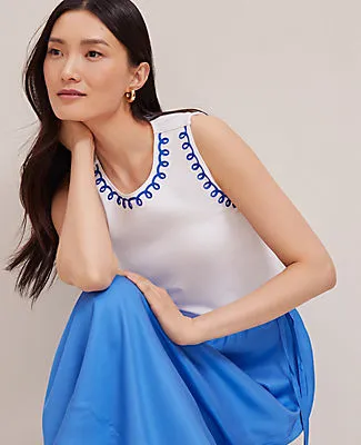 Ann Taylor Petite Stitch Ponte Shell Top sold by Ann Taylor product image thumbnail 3