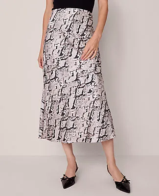 Ann Taylor Snake Print Satin Bias Slip Skirt sold by Ann Taylor product image thumbnail 2