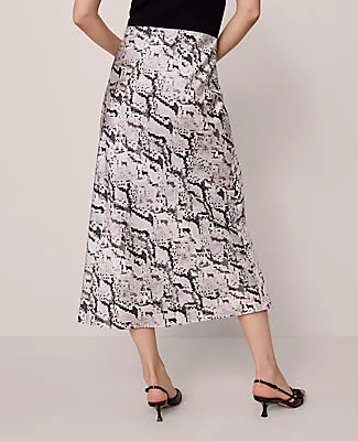Ann Taylor Snake Print Satin Bias Slip Skirt sold by Ann Taylor product image thumbnail 3
