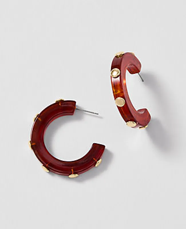 Ann Taylor Studded Hoop Earrings sold by Ann Taylor