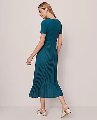 Ann Taylor Belted Pleated Midi Dress sold by Ann Taylor product image thumbnail 2
