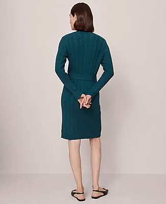 Ann Taylor Belted Cable Sweater Dress sold by Ann Taylor product image thumbnail 3