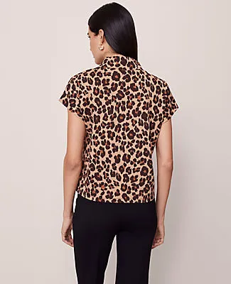 Ann Taylor Animal Print Horsebit Mock Neck Top sold by Ann Taylor product image thumbnail 2
