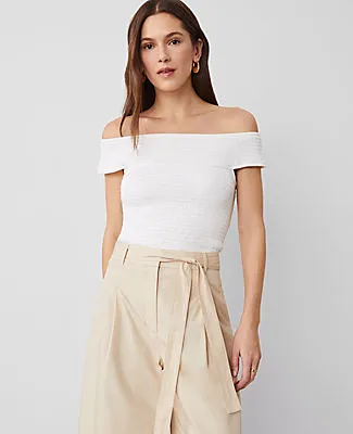 Ann Taylor Petite Smocked Off-The-Shoulder Top sold by Ann Taylor