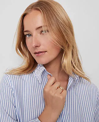 Ann Taylor Petite Weekend Collection Striped Tie Waist Popover Top sold by Ann Taylor product image thumbnail 4