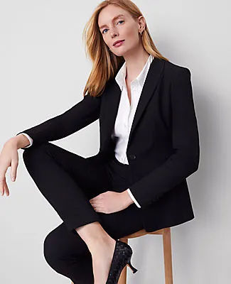 Ann Taylor The Tall Long One Button Blazer in Bi-Stretch sold by Ann Taylor product image thumbnail 3
