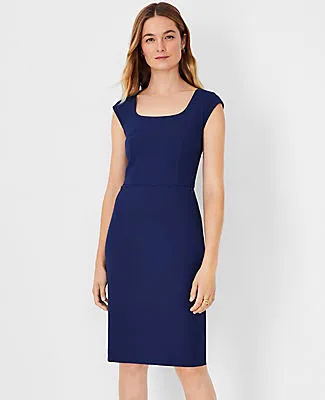 Ann Taylor The Petite Scoop Neck Zip Pocket Dress in Bi-Stretch sold by Ann Taylor