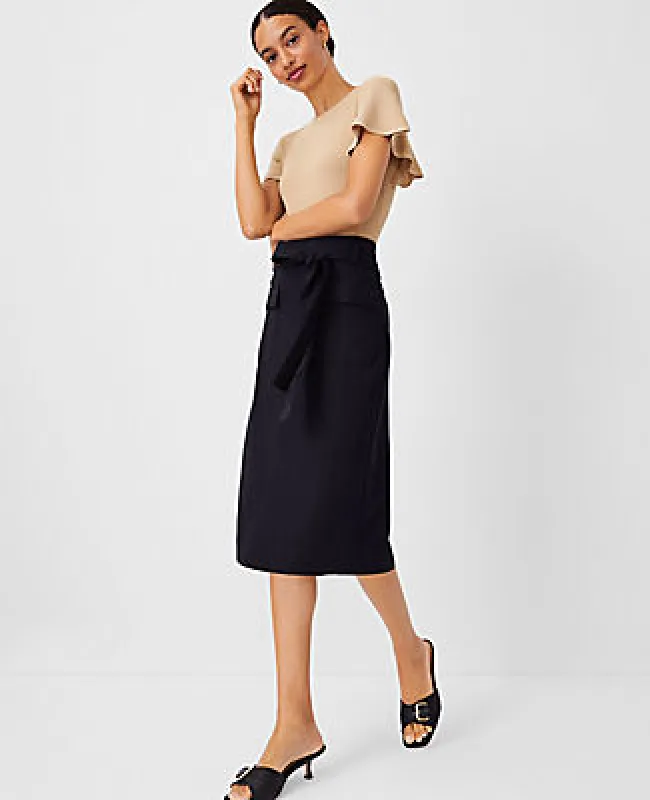 Ann Taylor Tie Waist Cargo Pencil Skirt sold by Ann Taylor