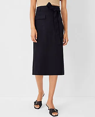 Ann Taylor Tie Waist Cargo Pencil Skirt sold by Ann Taylor product image thumbnail 2